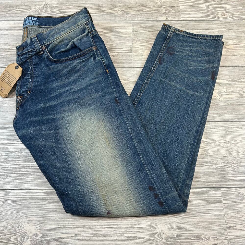 Gilded Age Men’s Ink Splatter Denim Jeans NWT Size 34 Made in USA